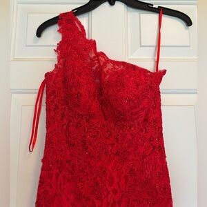 Red Lace Prom Dress